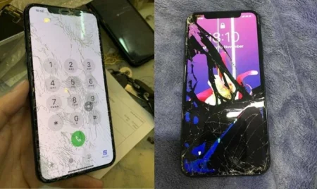 Điện thoại iPhone 12 Pro bị bể, chảy mực màn hình