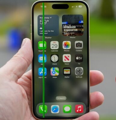 Điện thoại iPhone 15 Pro bị sọc màn hình