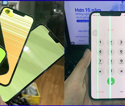 Điện thoại iPhone 13 Pro bị sọc, xanh màn hình