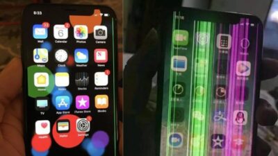 Điện thoại iPhone Xs Max bị sọc hỏng màn