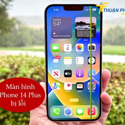 Điện thoại iPhone 14 Plus bị sọc màn hình.